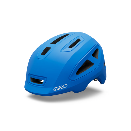 Giro Scamp II youth helmet in Blue Jewel, front three-quarter view