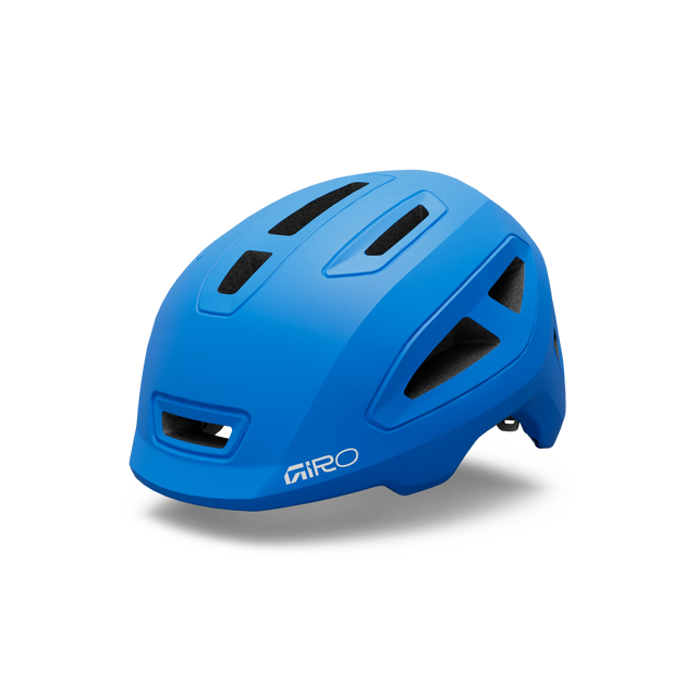 Giro Scamp II youth helmet in Blue Jewel, front three-quarter view