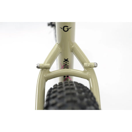 Rear triangle of the Genesis Vagabond 10 Gravel Bike with tire clearance and mounting points, designed for versatility and durability.