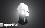 Side view 3D render of the 45th Anniversary Short Sleeve Mens Jersey showing sleeve logo and gradient color transition.
