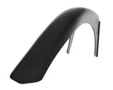 Mudhugger Small rear mudguard in black, showing the arched brace that mounts to the seat stays