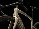 Altai Dust Pinarello Grevil F1 frame detail showing the head tube, top tube and down tube logo.
