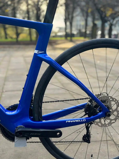 Rear wheel and frame of Pinarello F1 bike