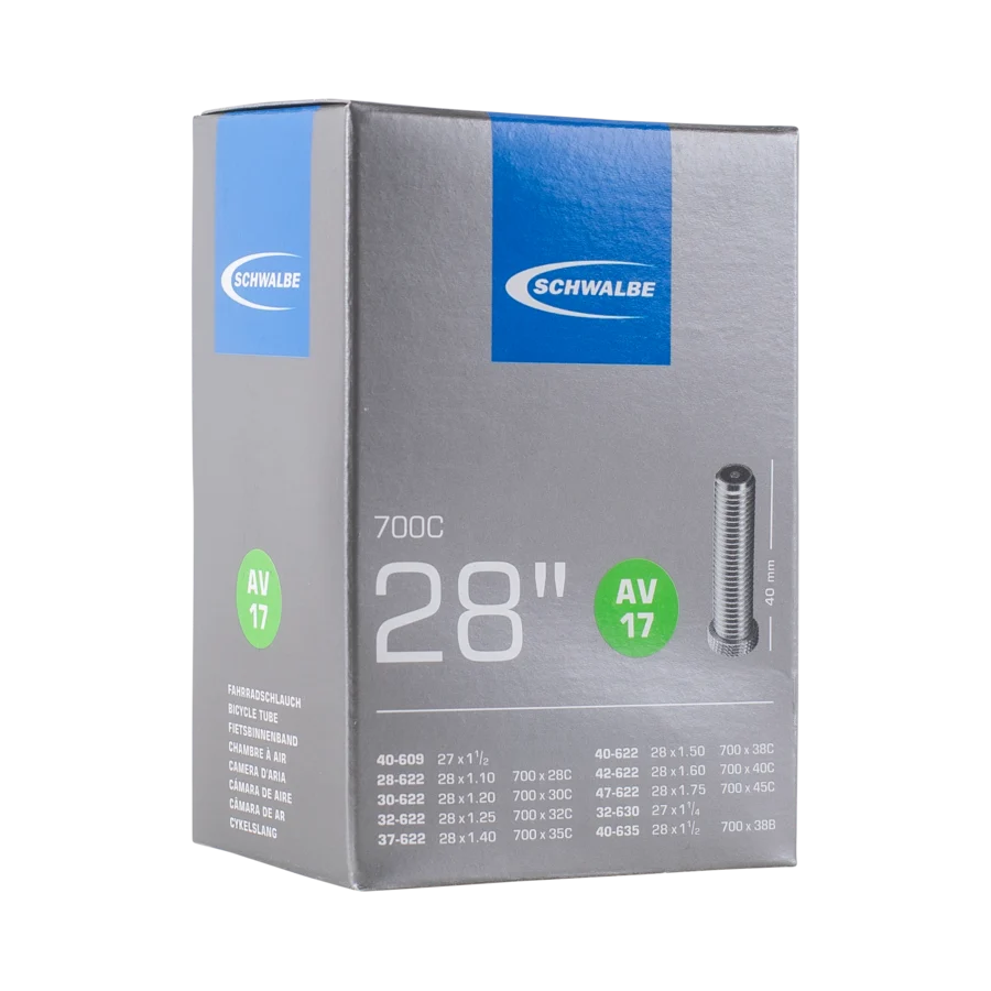 Schwalbe AV17 inner tube, 700c, Schrader valve, in packaging