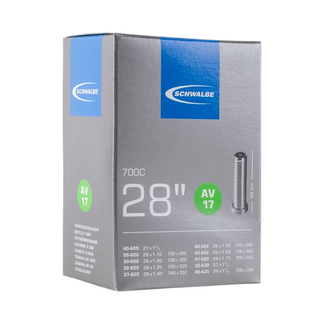 Schwalbe AV17 inner tube, 700c, Schrader valve, in packaging