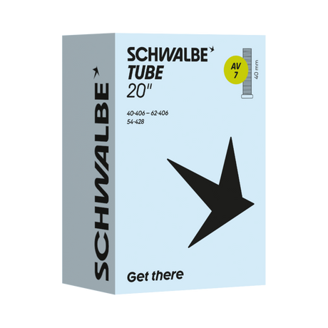 Schwalbe AV7 inner tube, 20 inch, Schrader valve 40mm, in packaging
