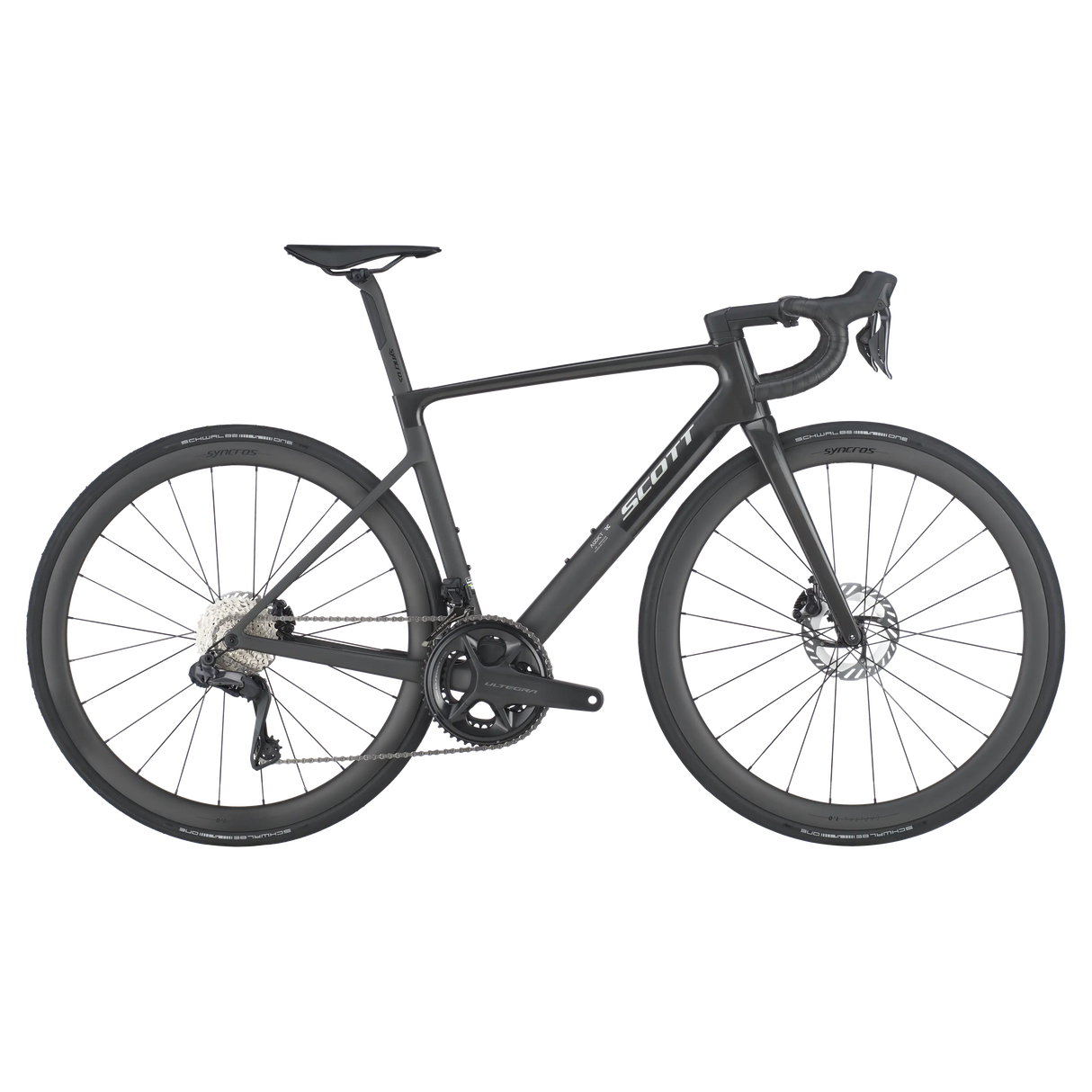 Black bicycle on a white background