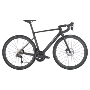 Black bicycle on a white background