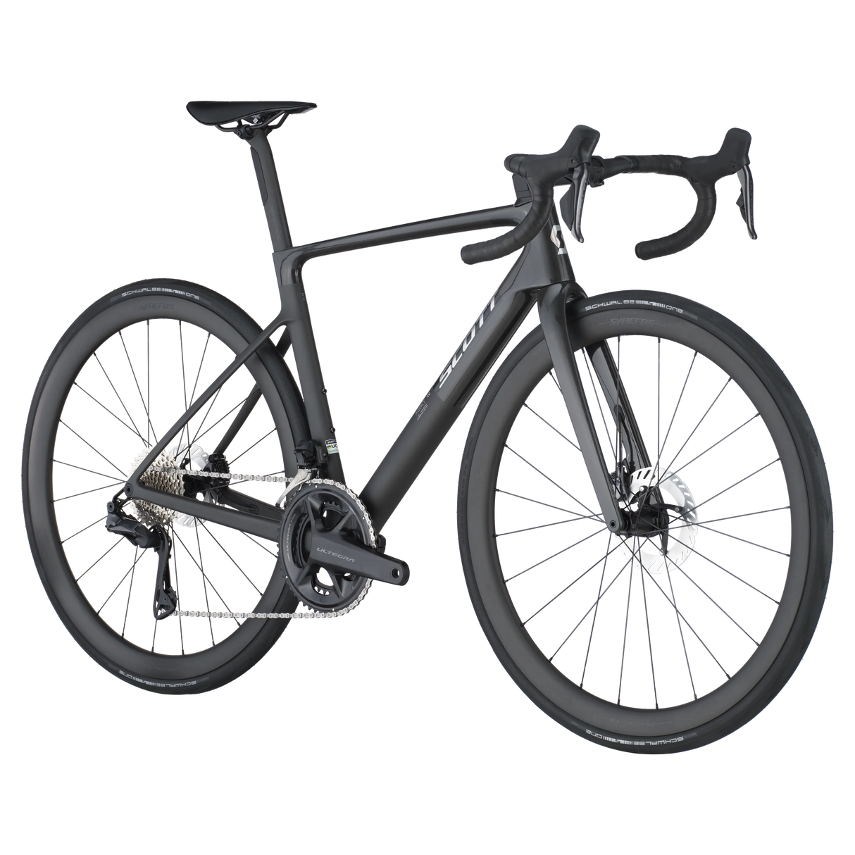 Black bicycle on a white background