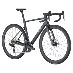Black bicycle on a white background