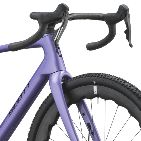 Scott Addict Gravel 10 2027 in blaze purple, Syncros carbon cockpit and brake hoods