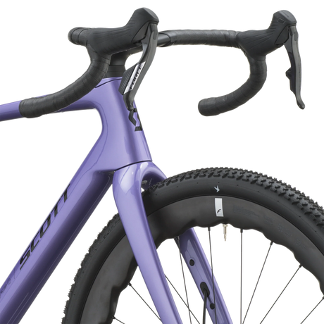 Scott Addict Gravel 10 2027 in blaze purple, Syncros carbon cockpit and brake hoods
