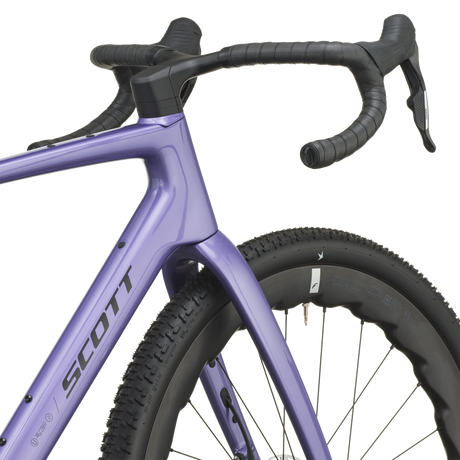 Scott Addict Gravel 10 2027 in blaze purple, head tube and fork crown