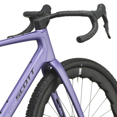 Scott Addict Gravel 10 2027 in blaze purple, head tube and fork crown