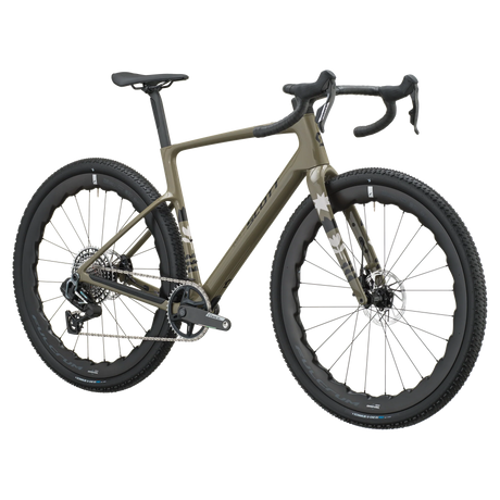 Scott Addict Gravel 10 2027 in lupine grey, front three-quarter view