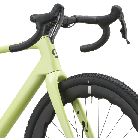 Scott Addict Gravel 20 2027 in mojito green, cockpit and brake hoods