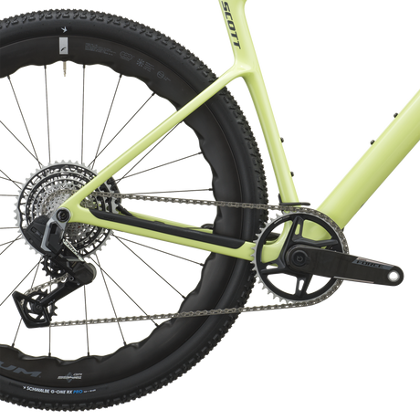 Scott Addict Gravel 20 2027 in mojito green, SRAM Force XPLR cassette and rear derailleur
