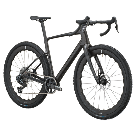 Scott Addict Gravel 20 2027 in watery black, front three-quarter view