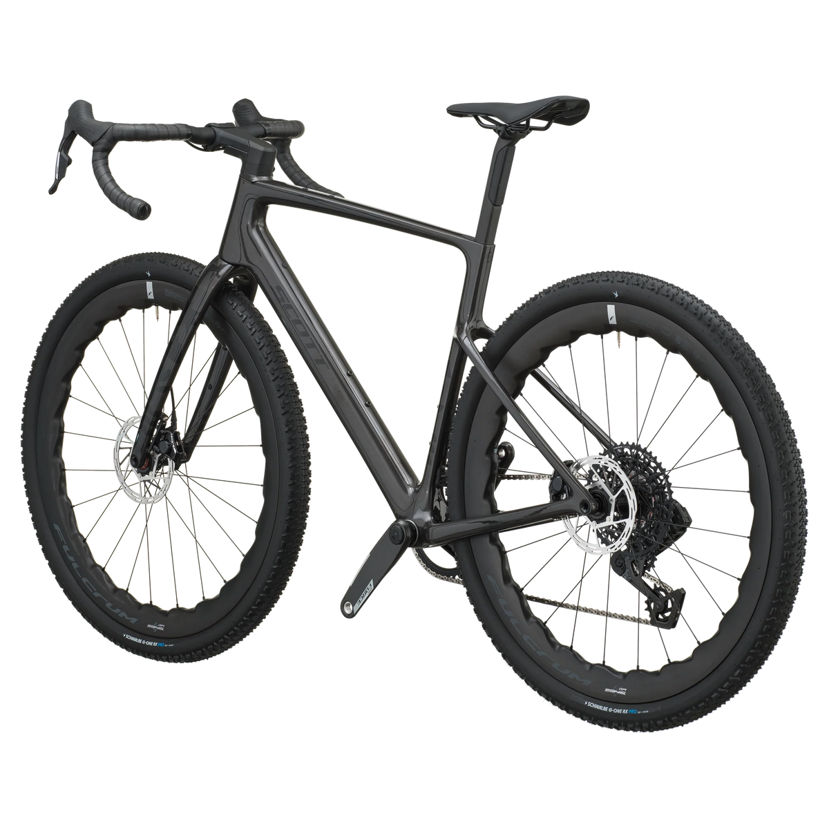 Scott Addict Gravel 20 2027 in watery black, rear three-quarter view