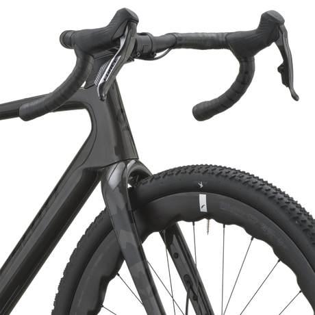 Scott Addict Gravel 20 2027 in watery black, cockpit and brake hoods