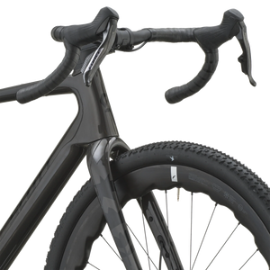 Scott Addict Gravel 20 2027 in watery black, cockpit and brake hoods