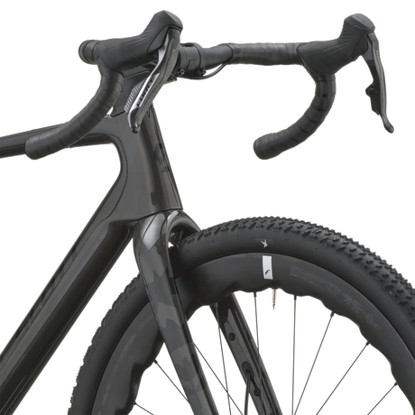 Scott Addict Gravel 20 2027 in watery black, cockpit and brake hoods