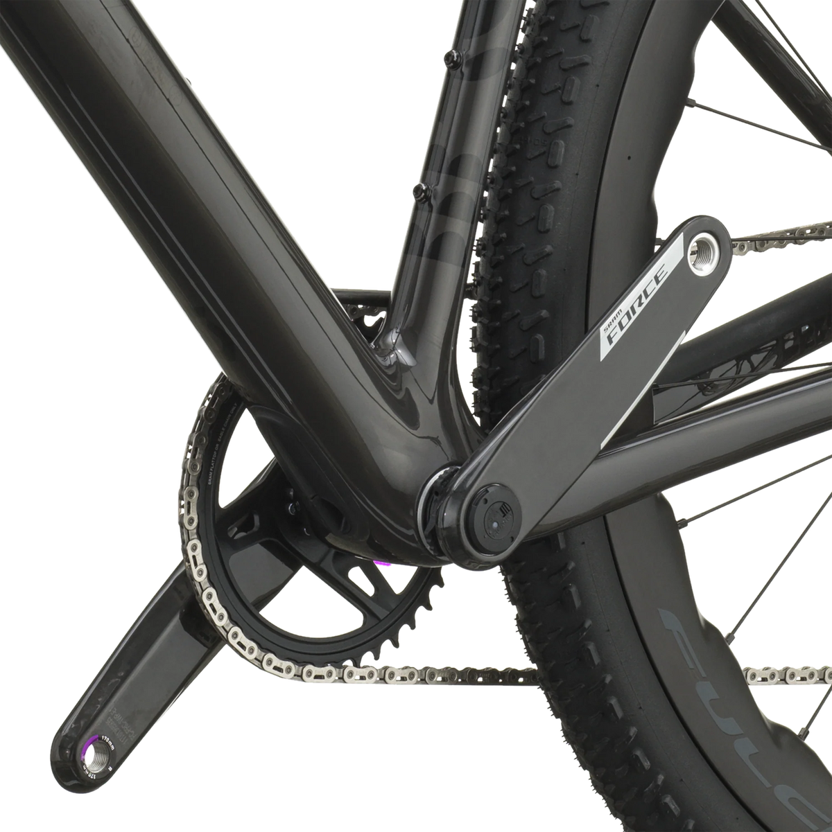 Scott Addict Gravel 20 2027 in watery black, crankset and bottom bracket
