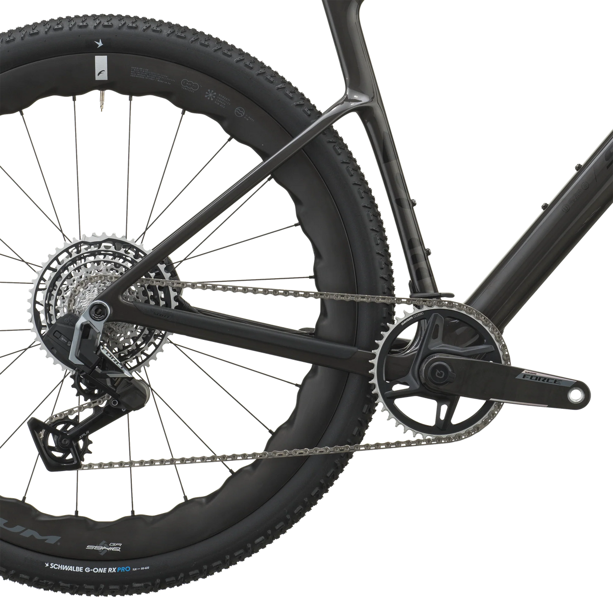 Scott Addict Gravel 20 2027 in watery black, cassette and rear derailleur