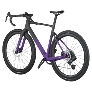 White bicycle with black components on a white background
