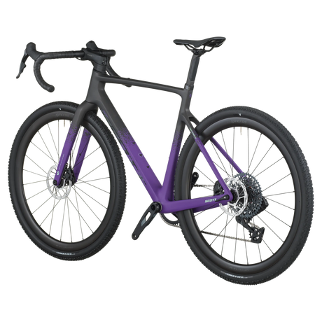 White bicycle with black components on a white background