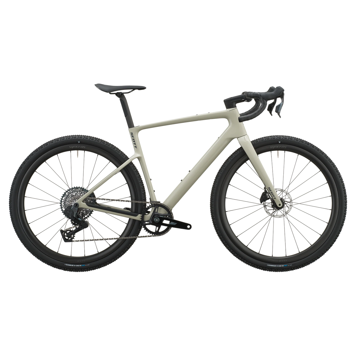 Scott Addict Gravel 30 2027 in agate grey, drive-side profile