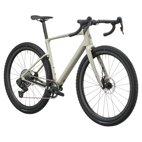 Scott Addict Gravel 30 2027 in agate grey, front three-quarter view