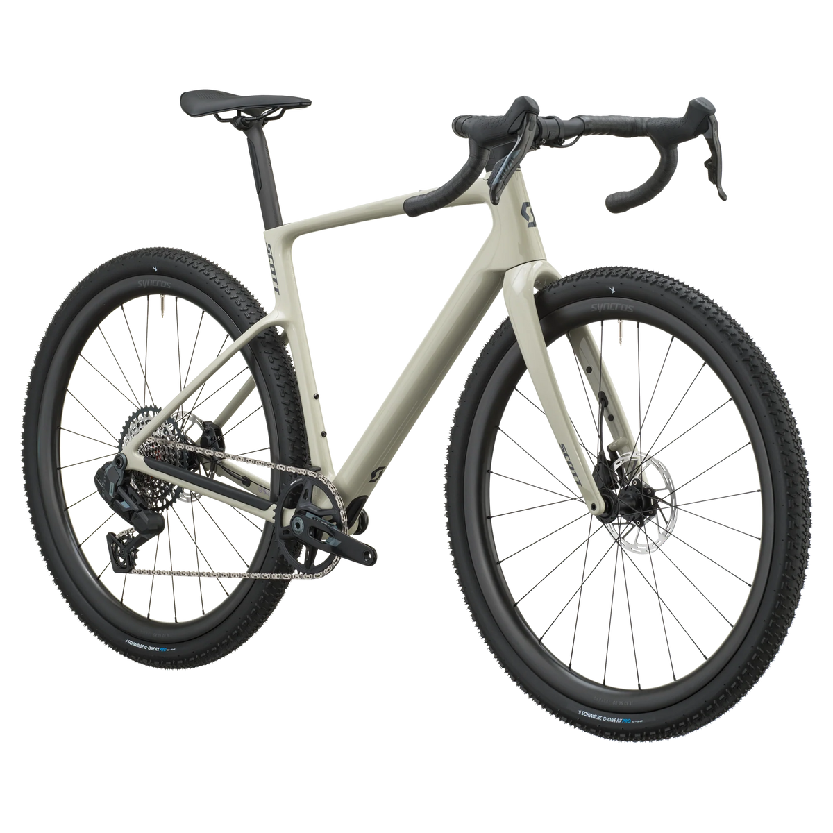 Scott Addict Gravel 30 2027 in agate grey, front three-quarter view