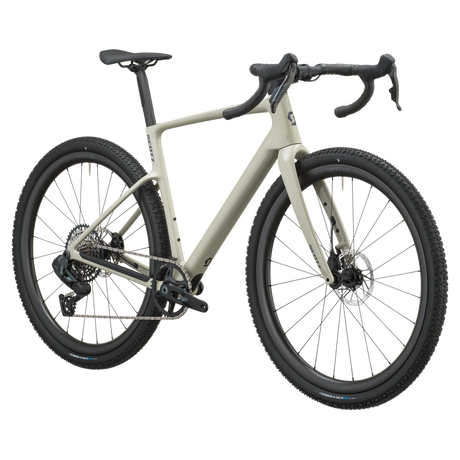 Scott Addict Gravel 30 2027 in agate grey, front three-quarter view