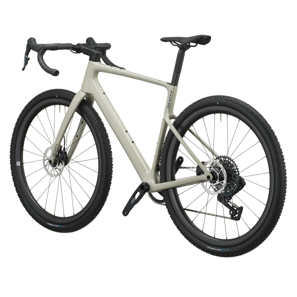 Scott Addict Gravel 30 2027 in agate grey, rear three-quarter view