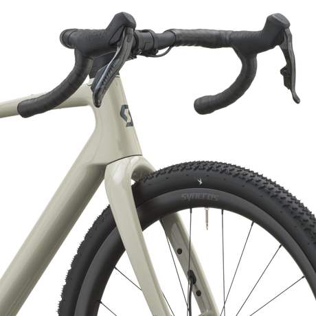 Scott Addict Gravel 30 2027 in agate grey, cockpit and brake hoods