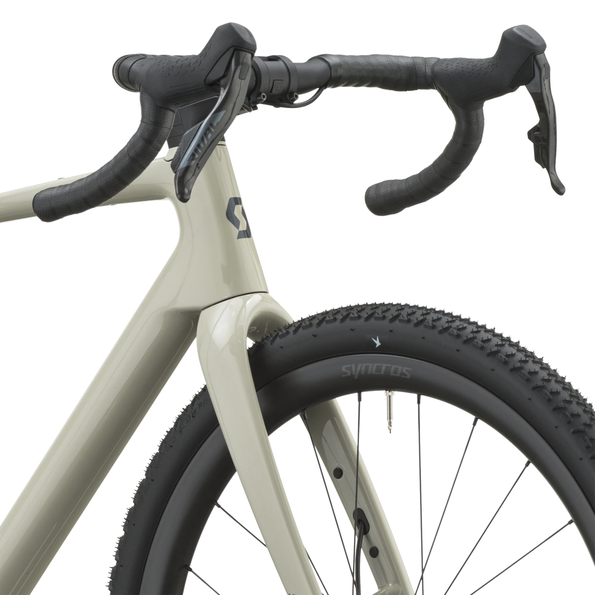 Scott Addict Gravel 30 2027 in agate grey, cockpit and brake hoods