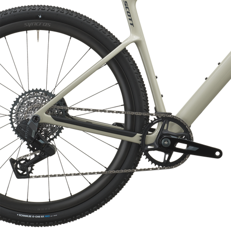 Scott Addict Gravel 30 2027 in agate grey, SRAM Rival XPLR cassette and rear derailleur