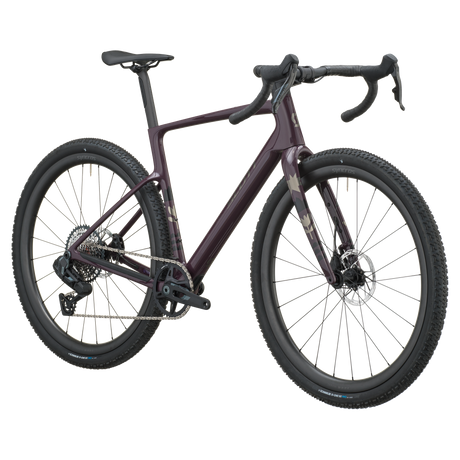 Scott Addict Gravel 30 2027 in mulberry purple, front three-quarter view
