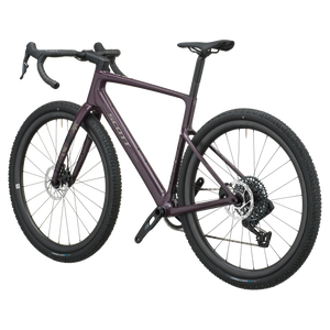 Scott Addict Gravel 30 2027 in mulberry purple, rear three-quarter view