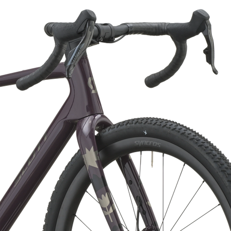 Scott Addict Gravel 30 2027 in mulberry purple, cockpit and brake hoods