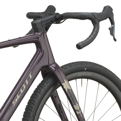 Scott Addict Gravel 30 2027 in mulberry purple, head tube and fork crown