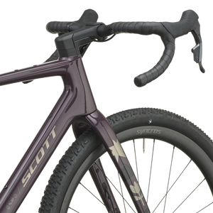 Scott Addict Gravel 30 2027 in mulberry purple, head tube and fork crown