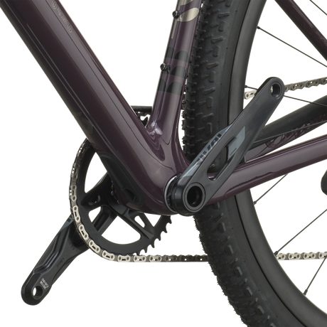 Scott Addict Gravel 30 2027 in mulberry purple, crankset and bottom bracket