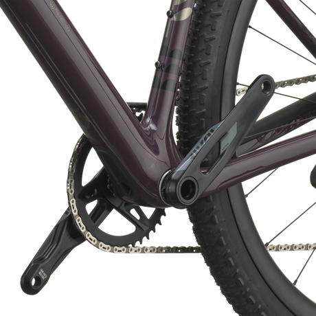 Scott Addict Gravel 30 2027 in mulberry purple, crankset and bottom bracket