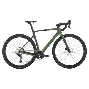 Green bicycle on a white background