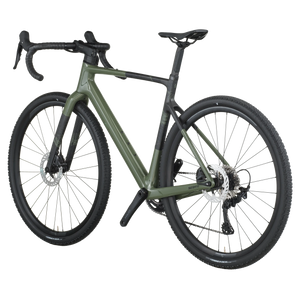 Green bicycle on a white background