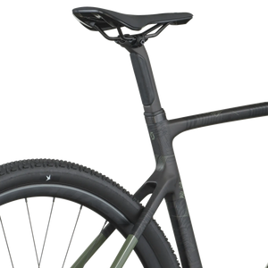 Close-up of a bicycle frame and seat on a white background