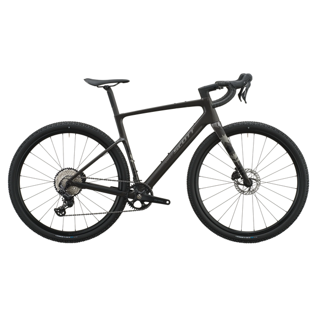Scott Addict Gravel 40 2027 in carbon black, drive-side profile