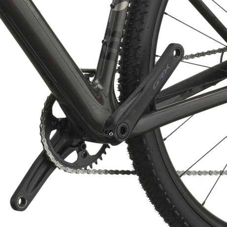 Scott Addict Gravel 40 2027 in carbon black, Shimano GRX crankset and bottom bracket